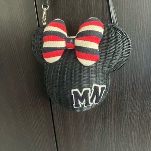 Minnie Mouse nautical wicker crossbody bag